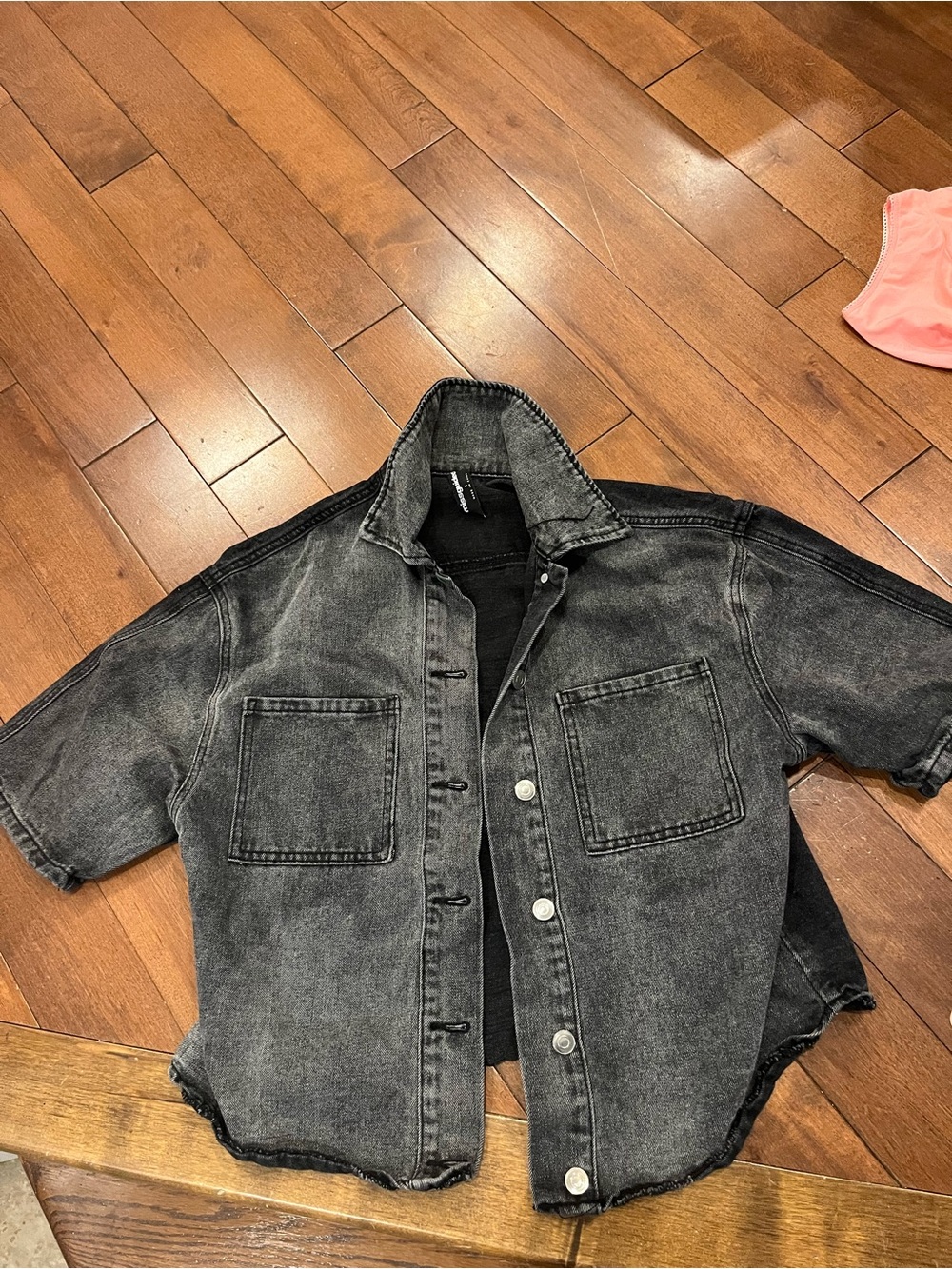 Missguided Kids Washed Black Denim Jacket